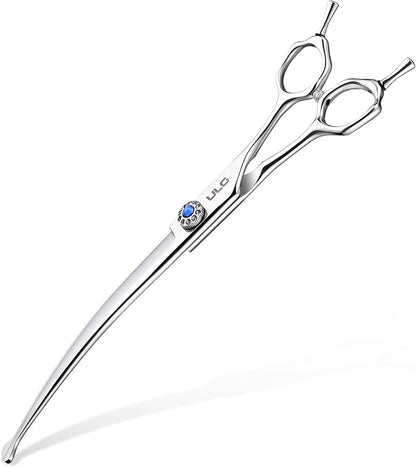 ULG Curved Dog Shears for Grooming, 7 Inch Professional Curved Dog Grooming Scissors for Trimming and Cutting, 440C Stainless Steel Pet Hair Scissors