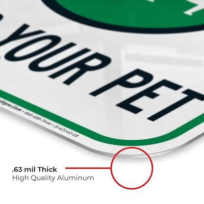 Clean Up After Your Dog Sign, Please Pick Up After Your Pet Sign, 12x18 Inches, Rust Free .063 Aluminum, Fade Resistant, Made in USA