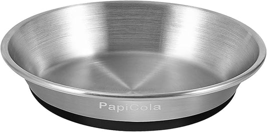 Stainless Steel Cat Bowl 1PC, Non-Slip cat Food Dishes, Metal Pet Food and Water Bowls, Whisker Friendly with Wide and Shallow Design, 6.3'' Wide, 0.7mm Thick Steel, Ideal Pet Dish (1 PC-6.3in)