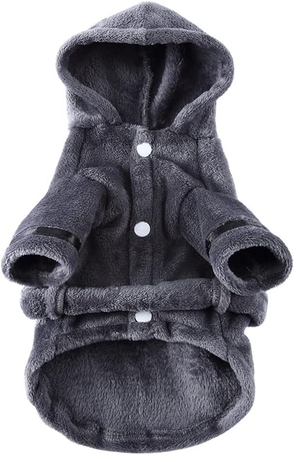 Dog Drying Robe Coat Super Absorbent Soft, Fast Drying Pet Dog Bathrobe Towel with Adjustable Waistbelt