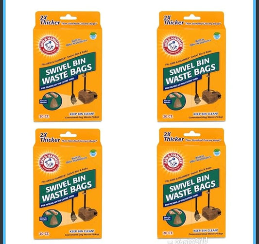 Arm & Hammer Swivel Bin Waste Bags 80ct (4 x 20ct)