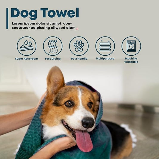 Extra Large Dog Towel Soft Absorbent Bath Pet Towels for Drying Dogs, Elastic Terry Microfiber Soft Towel, Machine Washable, Quick Dry, Multipurpose (L, XL, 2XL) (Red, L)