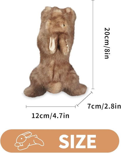 ALL FOR PAWS Squeaky Dog Toys, Dog Stuffed Animal Toys, Plush Toy for Small Medium Large Dogs, Puppy Chew Toy with Squeaker, Brown Rabbit-S
