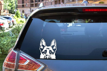 WIRESTER 6 inch Clear Vinyl Decal Sticker Decoration for Car Window (Or Any Flat Surface) - German Shepherd Dog
