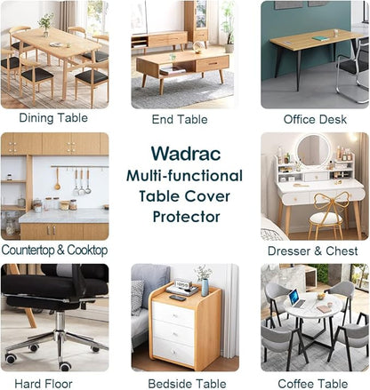 24x54 inch Clear Plastic Table Protector Rolled Dining Room Coffee Sofa Tabletop Cover Mat Eco Thicken Wooden Furniture Edge Screen Protective Easy Clean Carpet Non-Slip Floor Runner Protection PVC