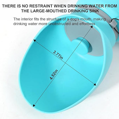 Sippy Cup Portable Foldable Pet Water Bottle – Compact Collapsible Dog & Cat Travel Cup – Food-Grade Silicone & PP, BPA-Free – Leak-Proof for Walking, Travel & Outdoor Use – Sea Blue
