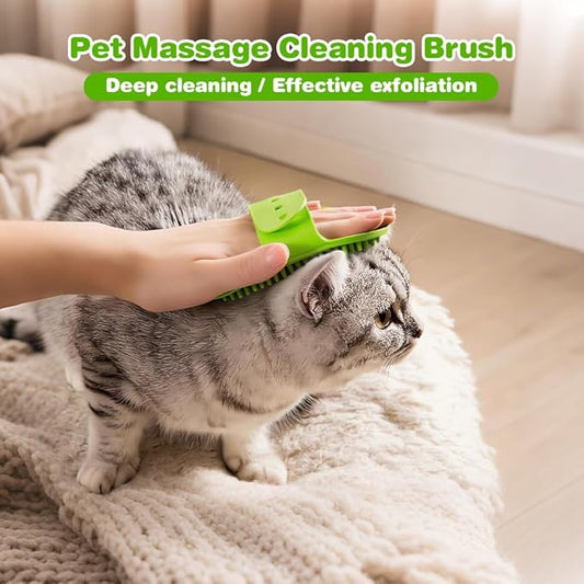 5 Pcs Dog Bath Brush, Silicone Dogs Brushes, Cat Corner Scratcher,2-in-1 Self-Groomer, Adjustable Silicone Pet Grooming Tool, Grooming Soothing Massage Brushes Dog Hair for Indoor Cats & Dogs