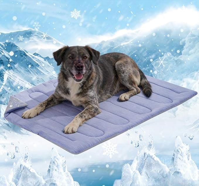 MARUNDA Dog Cooling Mat, Q-MAX>0.45 Premium Self-Cooling Pad for Large Dog Indoor Portable Kennel Puppy Bed for Couch Summer Crate Cooling Pad for Dog. Keep Your Pet Cool (X-Large - 43.5 x 31.5 Inch)