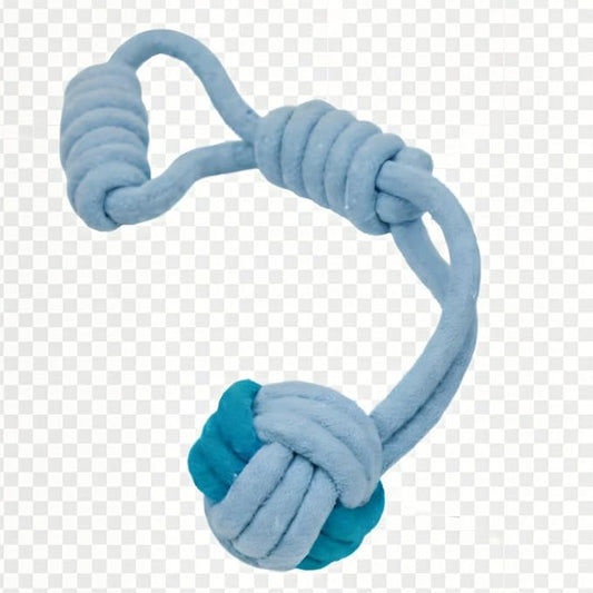 Tug of War Dog Toy 12 Inch Eco Cotton Interactive Dog Rope Toy with Grip Handle & Rope Tug Ball with Natural, Non-Toxic Dyes Tug Toy for Medium & Small Dogs