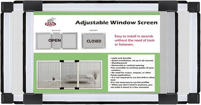 FLYZZZ Adjustable Window Screen for Home , Miny Expandable Window Screens 10" H x Fits 14" to 24" W | Stop & Measure Before Buying | Perfect for Bathroom & Basement Windows [FOR SMALL WINDOWS ONLY]