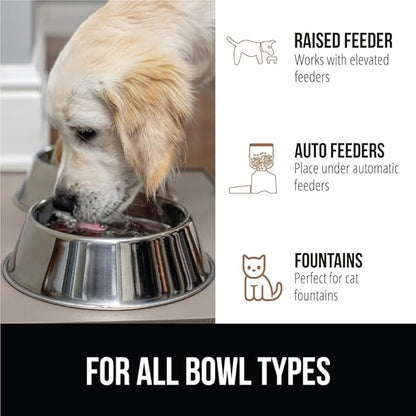 GORILLA GRIP 100% Waterproof Raised Edge BPA Free Silicone Pet Feeding Mat, Dog Cat Food Mats Contain Spills Protects Floors, Placemats for Cats and Dogs Water Bowl, Pets Accessories 18.5x11.5 Beige