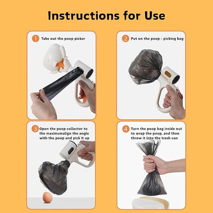 Blue pet Poop Shovel Set | Easy to Carry, Lightweight, Pets Clean up Feces | with Bags and Carrying Clips | Portable Tools Designed for pet Owners.