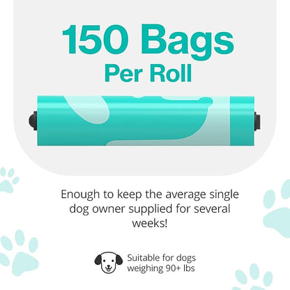 PawPail Scented Poop Bags For Dogs - 1 Roll of 150 XL Dog Waste Bags - Mild Floral Scent - Leakproof & Durable - For Pet Waste Station