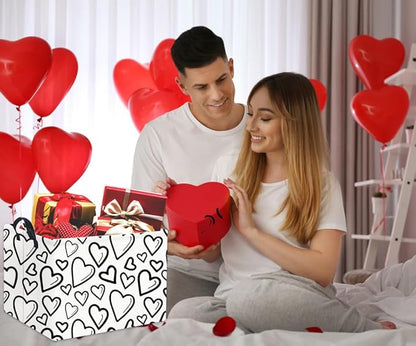 Rectangular Heart Basket Kids Baby Girls Basket Cute Toy Storage Bin Organizer Shelf Book Love Room Decor(Black Light Heart)