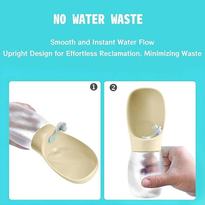 Portable Dog Water Bottle, 12 oz, Leak-Proof Travel Pet Dispenser, Teal,Puppy Water Dispenser with Drinking Feeder for Travel (Yellow, Small)