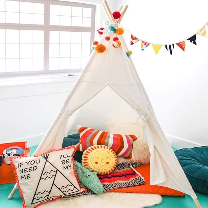 Kids Teepee Tent Indoor with Star Lights, Gift for Boys & Girls, Toys for Toddler, Kids Playhouse for Indoor Decor Party Games