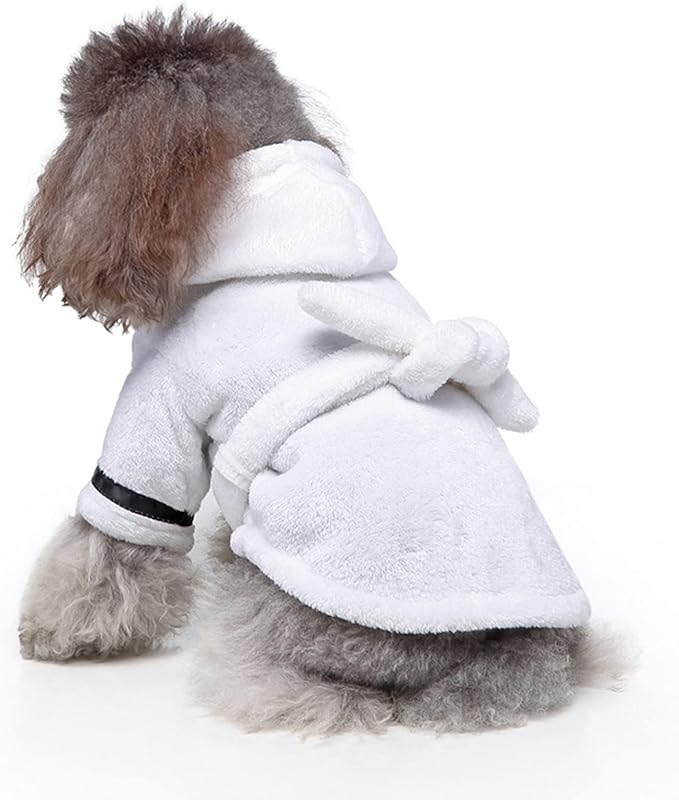 Petyoung Pet Bathrobe Dog Thickened Hooded Bathrobe Quick Drying and Super Absorbent Dog Bath Towel Soft Pet for Puppy Small Dogs Cats