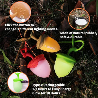 LaRoo LED Dog Collar Charm, Rechargeable Light with 3 Modes, Natural Rubber Pet Safety Light, 5 Hour Glow(Yellow)