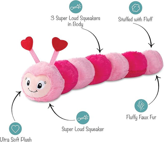 Fringe Studio Large Plush Dog Toy, Love Bug, 7.5" x 24" Long, Pet Shop Collection (289824)