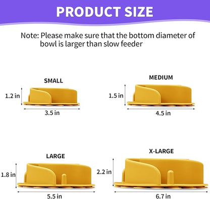 Slow Feeder Dog Bowls Insert, Animire Soft Silicone Slow Eating Dog Food Bowl for Small, Medium and Large Dogs, Compatible with Regular and Elevated Bowls