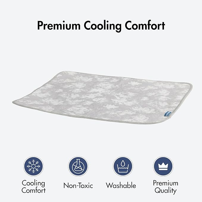 Spark Paws Cooling Mat for Dogs - Self Cooling Dog Mat & Pet Cooling Pad for Large, Medium & Small Dogs - Non-Toxic, Non-Gel Washable Cooling Bed - Cloud Grey - Size XXL