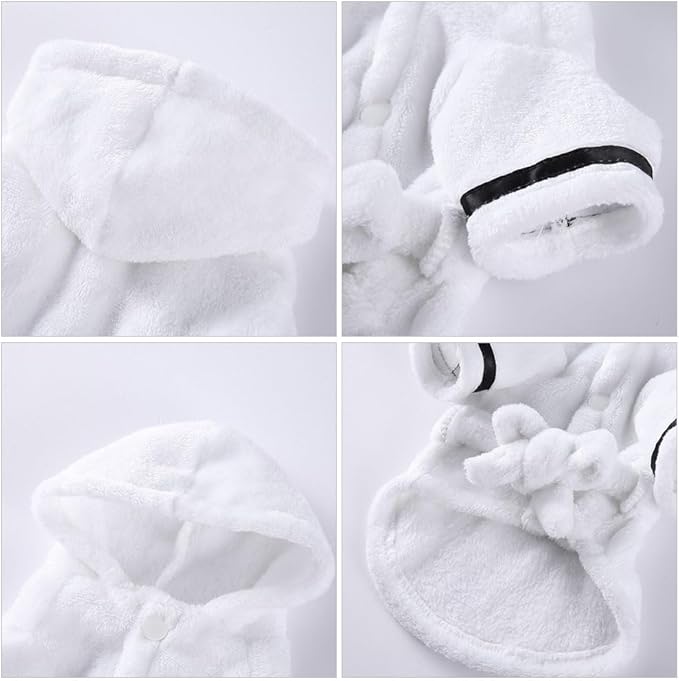 POPETPOP Dog Robes for After Bath, Quick Drying and Super Absorbent Pet Bathrobe, Soft Comfortable Pet Nightwear for Puppy Small Dogs Cats (White, XL)