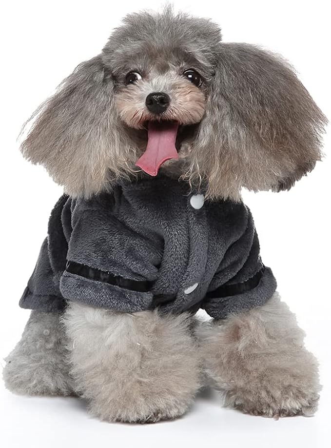 Dog Drying Robe Coat Super Absorbent Soft, Fast Drying Pet Dog Bathrobe Towel with Adjustable Waistbelt