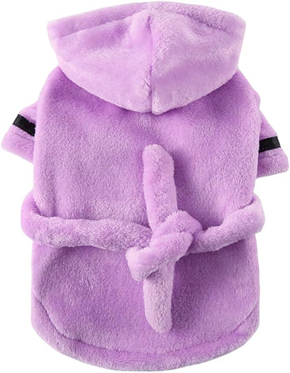 Luxury Soft Flannel Pajamas Puppy Quick Drying Bath Robe Super Absorbent Towel for Small Dogs & Cats