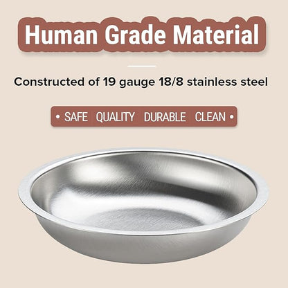 PEDAY 18/8 Stainless Steel Cat Bowls, Whisker Friendly, Human Grade, Dishwasher Safe, Easy to Clean, Pack of 2, Each Holds 2.3 Cup