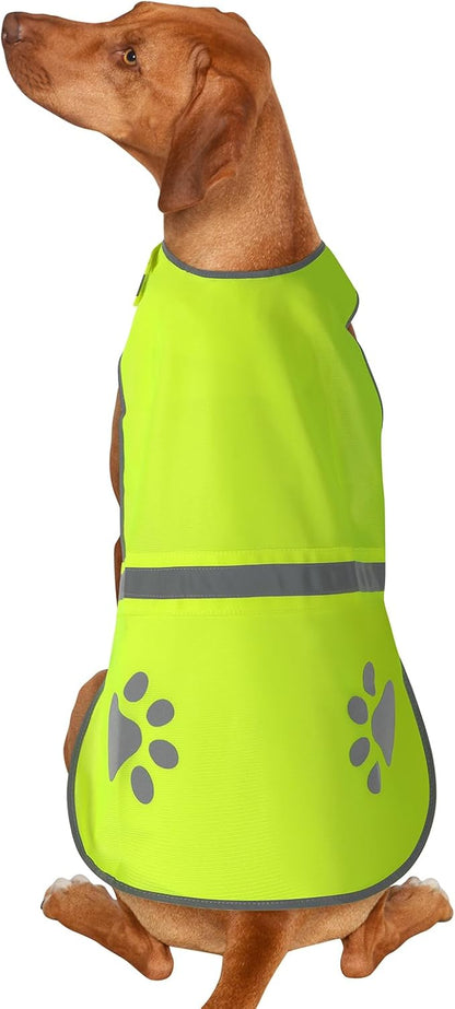 Candofly Reflective Dog Vest, High Visibility Dog Hunting Vest Lightweight Safety Dog Jacket for Night Walking Camping (Neon Green, X-Large)