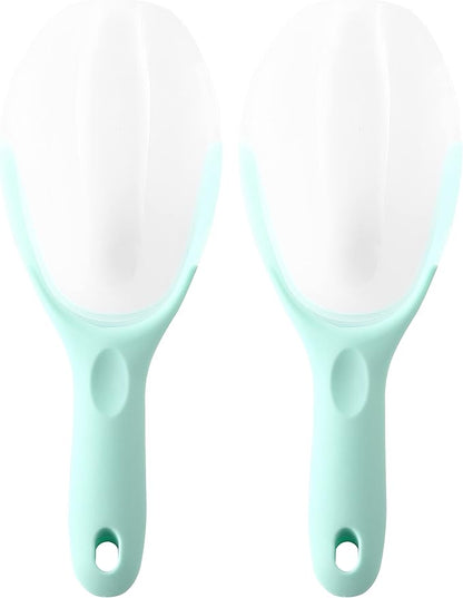 Spring Chef Magnetic Ice Scoop for Freezer - Multifunctional BPA-Free Flexi-Plastic Scoops for Dry Goods with Comfortable Handle - Scoopers for Food, Ice Machine, Flour, Popcorn - Set of 2 - Mint