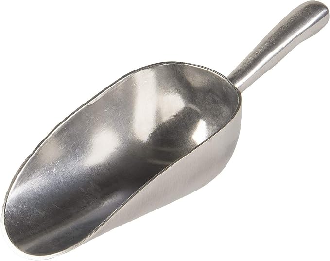 SET OF 2, 12 Oz. (Ounce) Bar Ice Scoop, Dry Bin Scoop, Dry Goods Scoop, Candy Scoop, Spice Scoop, Cast Aluminum