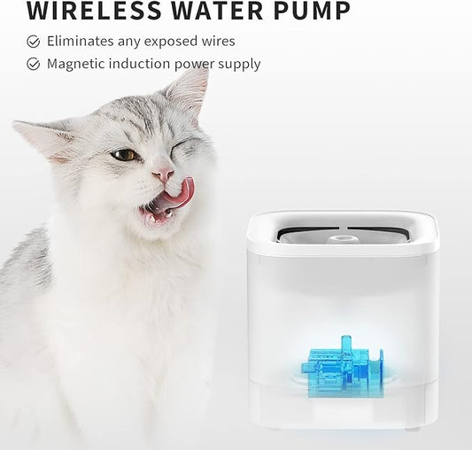 PETKIT New Wireless Pump Dog Cat Water Fountain with 5 pcs Filters, Quiet and Anti-Dry Pet Water Fountain with Wireless Pump for Indoor Cats/Dogs