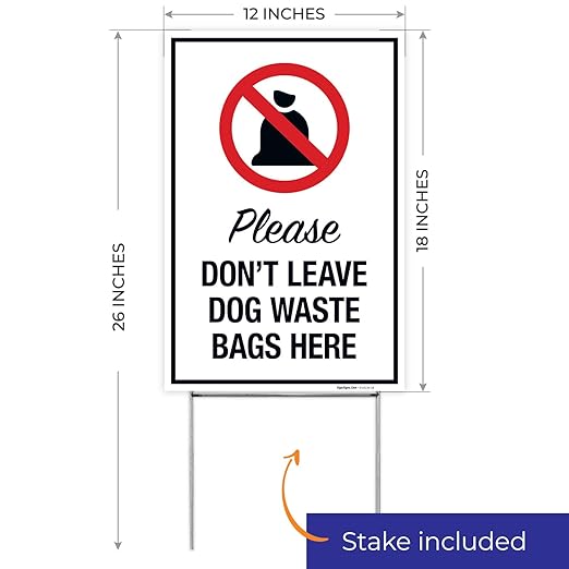 No Pets Allowed in Athletic Field Areas (3 Pack) Double Sided 12x18 Inches, Corrugated Plastic with Metal H Stake, Made in USA