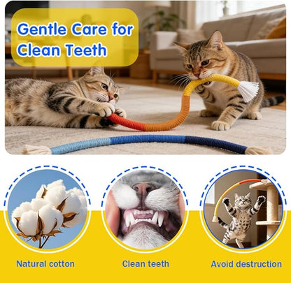 Retro Shaw Cat Chew Ropes 3Pcs Refillable Natural Catnip Toys for Indoor Cats Safe Teeth Cleaning Interactive Kitten Nip Kitty Toy for All Breeds 23.6 Inches