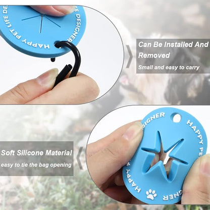 5 Colors Dog Poop Bag Holder, Waste Bag Holder with Carabiner Clip, Hands Free Poop Bag Carrier for Leash, Pet Waste Bag Dispenser for Dog Walking Accessory