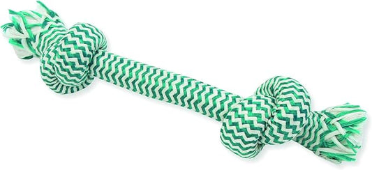 Mammoth Flossy Chews EXTRA FRESH 2 Knot Bone - Premium Cotton-Poly Yarn with Dental Floss Tug Toy for Dogs - Interactive Dog Rope Toy - Tug Dog Chew Toy for Medium Dogs - Large, 14”