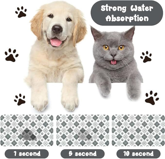 Dog Food Mats for Floors Waterproof, Dog Cat Water Bowl Mats Pet Feeding Absorbent Mat Dog Cat Pet Placemats for Food and Water Paw 16 * 24 inch