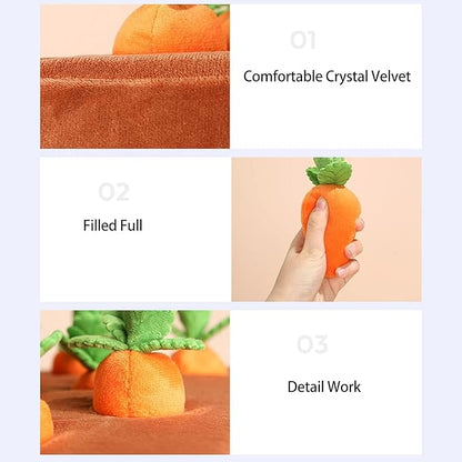 Carrot Dog Toy, Interactive Dog Carrot Puzzle Toy, Snuffle Mat for Dogs Toy Carrot, 2 in 1 Non-Slip Nosework Feed Games, Dog Carrot Toy Pet Stress Relief with 12 Carrots