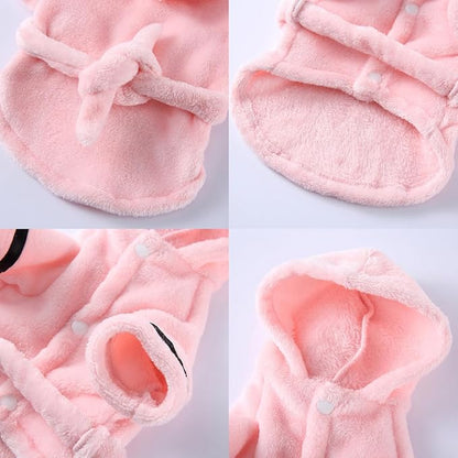 Luxury Soft Flannel Pajamas Puppy Quick Drying Bath Robe Super Absorbent Towel for Small Dogs & Cats