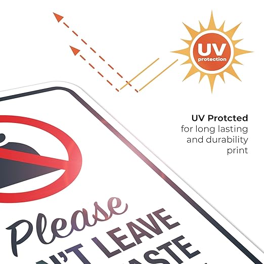 Please Don’t Leave Dog Waste Bags Here 10x7 Inches, 4 Mil Vinyl Decal Stickers Weather Resistant, Made in USA