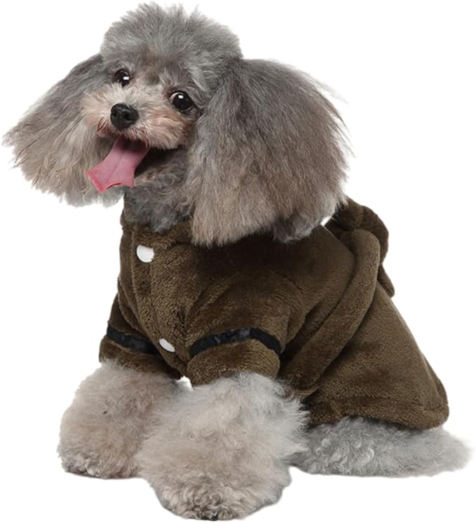 Dog Bathrobe Small Dog Luxury Soft Flannel Pajamas Puppy Quick Drying Bath Robe Pet Hooded Nightwear Dog Super Absorbent Towel for Small Dogs Cats