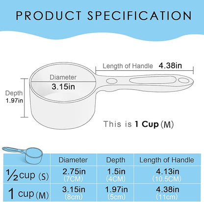 Super Design1 Cup Dog Food Scoop for Container Melamine Measuring Scoop for Dogs Cats Birds and Rabbits Pet Food Feeding Scoop Dishwasher Safe - Baby Blue