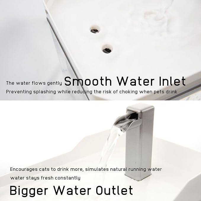 Plastic Cat Water Fountains Transparent and Visible Tank,50.7Oz/1.5L Cat and Dog Drinking Bowl Water Foutain Indoor Easy to Clean Small Pet Water Fountain with Quiet Pump