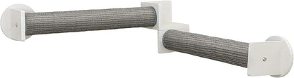 Trixie Cat Wall Furniture Set 5 - Cat Wall Corner Scratcher, Climbing Shelves - 2 Sisal Rope Scratching Posts - Elevated Shelf - Gray/White
