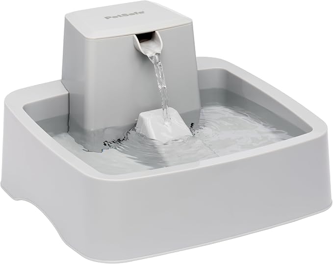 PetSafe Drinkwell Pet Fountain - Cat & Dog Hydration Station with Free-Falling Water Stream & Customizable Flow - Encourages Hydration & Protects Sensitive Whiskers - 1 Gallon