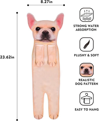 French Bulldog Funny Dog Hand Towels for Kitchen Bathroom - Dog Mom Dad Gifts for Women Dad Teens Kids-Unique Easter Mothers Fathers Days Valentines Housewarming Birthday Gifts for Animals Lovers