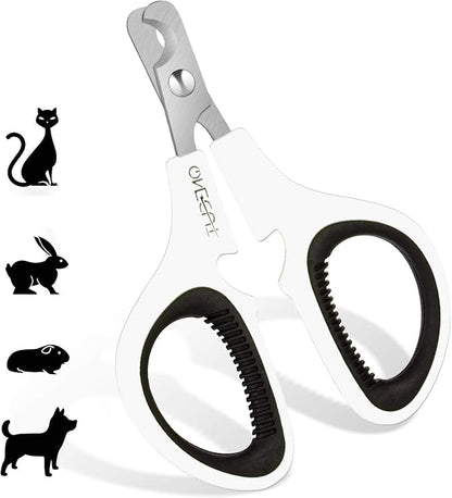 OneCut Pet Nail Clippers, Update Version Cat & Kitten Claw Nail Clippers for Trimming, Professional Pet Nail Clippers Best for a Cat, Puppy,Rabbit, Kitten & Small Dog,Sharp & Safe (Black)