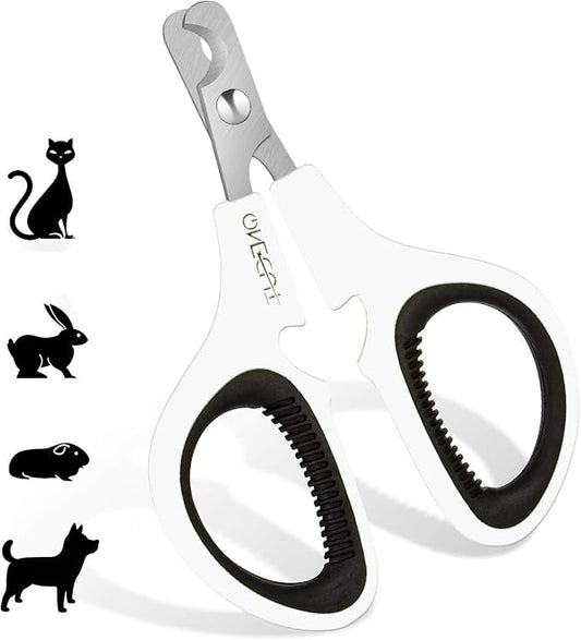 OneCut Pet Nail Clippers, Update Version Cat & Kitten Claw Nail Clippers for Trimming, Professional Pet Nail Clippers Best for a Cat, Puppy,Rabbit, Kitten & Small Dog,Sharp & Safe (Black)
