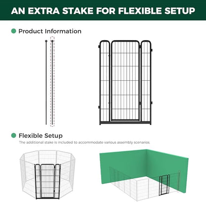 FXW Homeplus Unleashed Dog Playpen Designed for Indoor Use, 1 Add-on Gate, 45" Height for Large Dogs, Black │Patented